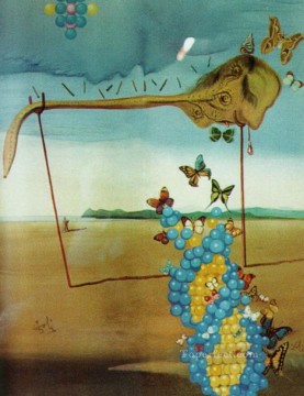 Paisaje de mariposas El gran masturbador en un paisaje surrealista con ADN Surrealismo Pinturas al óleo